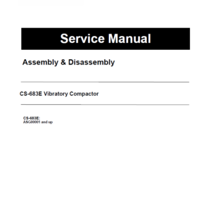 Caterpillar CAT CS-683E Vibratory Compactor Service Repair Manual (ASG00001 and up)