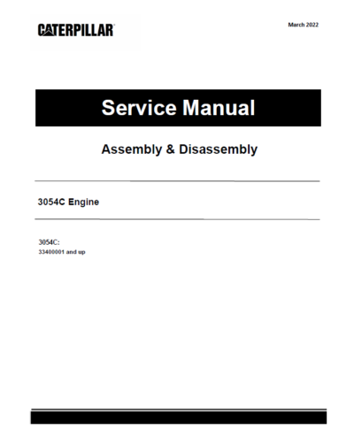 Caterpillar CAT 3054C Engine Service Repair Manual (33400001 and up)