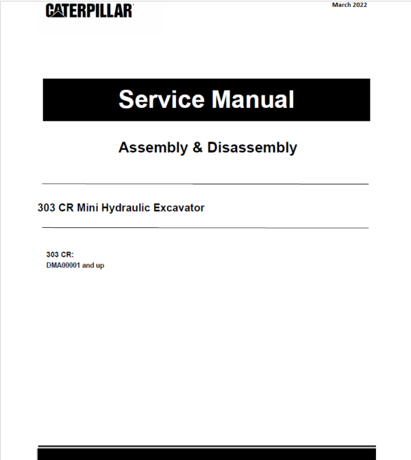 Caterpillar Cat Cr Mini Hydraulic Excavator Service Repair Manual