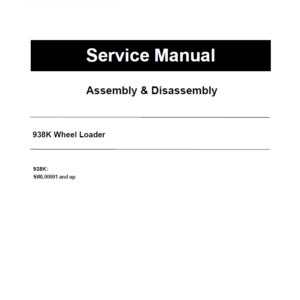 Caterpillar CAT 938K Wheel Loader Service Repair Manual (SWL00001 and up)
