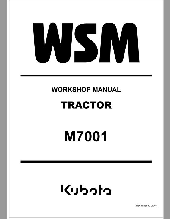 Kubota M7001 Tractor Workshop Service Repair Manual