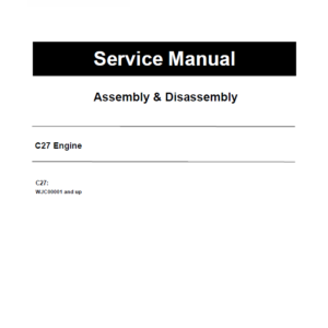 Caterpillar CAT C27 Engine Service Repair Manual (WJC00001 and up)