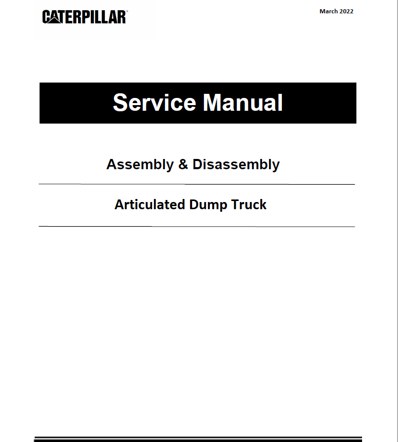 Caterpillar Articulated Dump Truck Manual