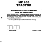 Massey Ferguson MF165 Tractor Service Manual