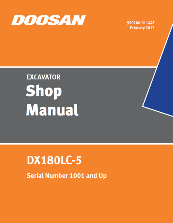 Doosan DX180LC-5 Excavator Repair Service Manual