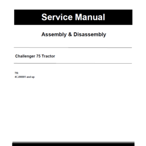 Challenger 75 Tractor Repair Service Manual (4CJ00001 and up)