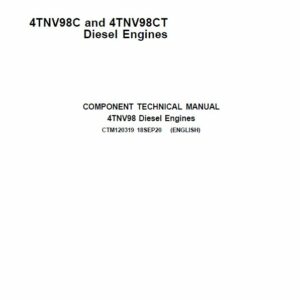 John Deere 4TNV98C, 4TNV98CT Diesel Engine Component Technical Manual (CTM120319)