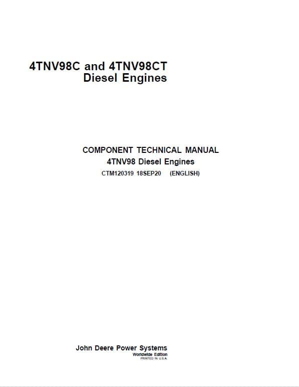 John Deere 4TNV98C, 4TNV98CT Diesel Engine Component Technical Manual (CTM120319)