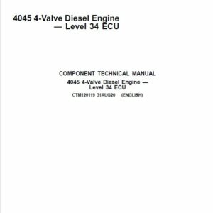 John Deere 4045 4-Valve Diesel Engine Level 34 ECU Service Repair Manual (CTM120119)
