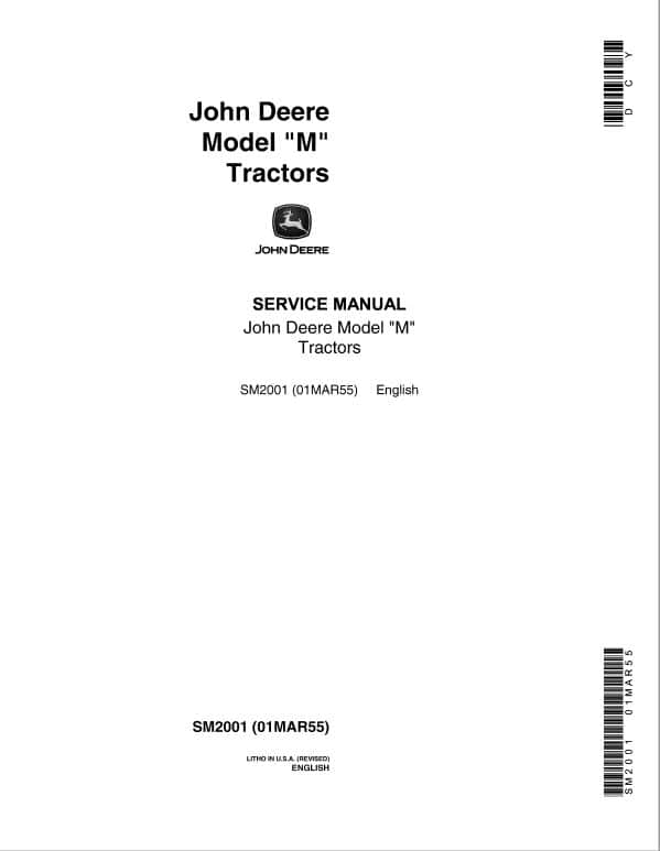 John Deere M Tractor Service Repair Manual