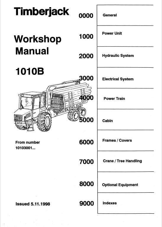 Timberjack 1010B Forwarder Repair Service Manual