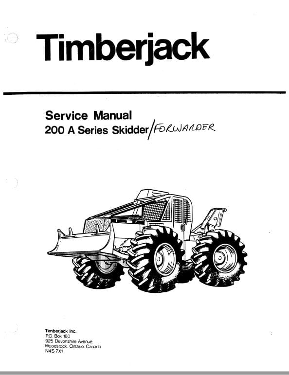 Timberjack 225, 230, 240 Skidder Forwarder Repair Service Manual