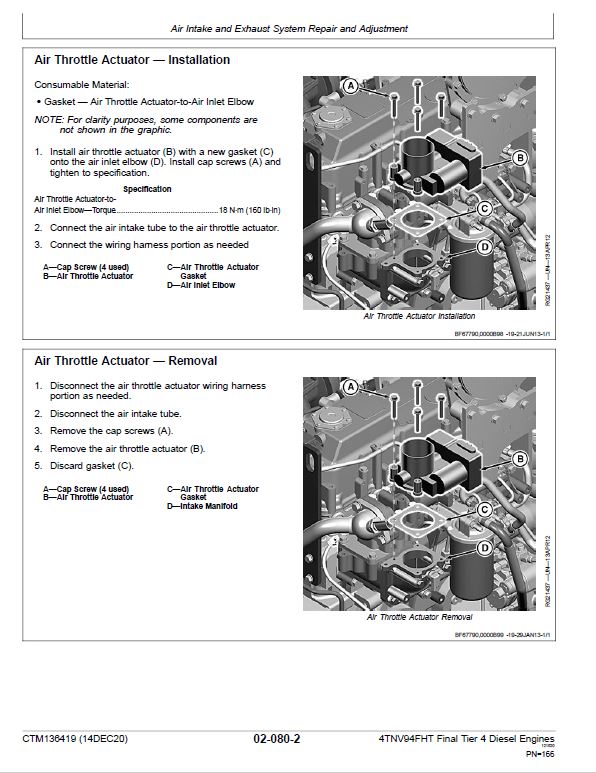 John Deere 4TNV94FHT Diesel Engine Tier 4 Component Technical Manual ...