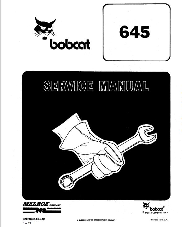 Bobcat 645 Skid-Steer Loader Service Repair Manual