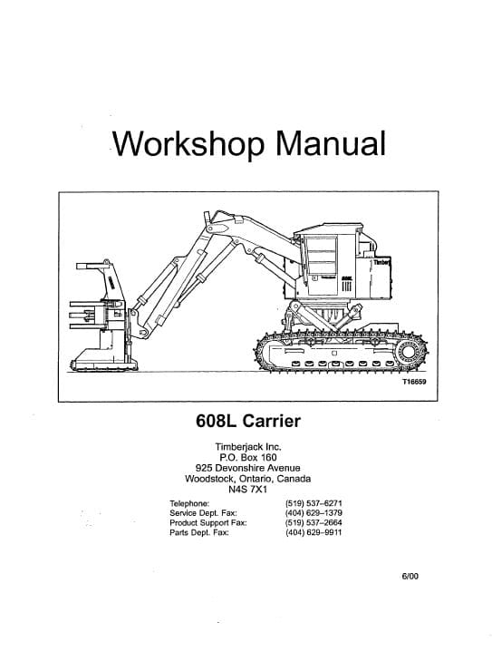Timberjack 608L Feller Buncher Service Repair Manual