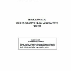 Timberjack 762B Harvester Head Service Repair Manual (762B350 and Up)