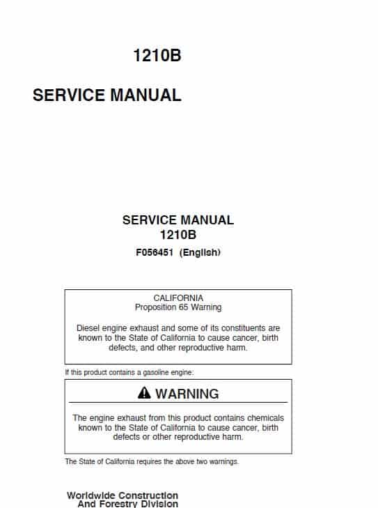 Timberjack 1210B Harvester Service Repair Manual