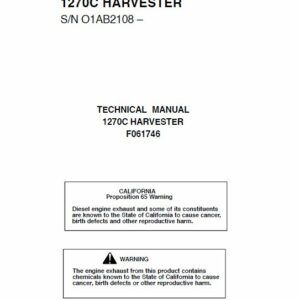 Timberjack 1270C Harvester Service Repair Manual (O1AB2108 and Up)