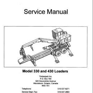 Timberjack 330, 430 Knuckle Boom Loader Service Repair Manual
