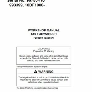 Timberjack 610 Forwarder Service Repair Manual