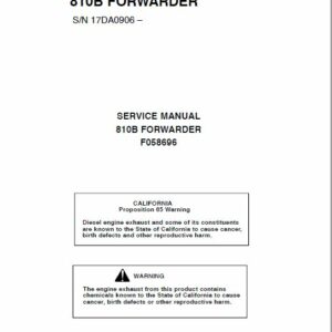 Timberjack 810B Forwarder Service Repair Manual (17DA0906 and Up)