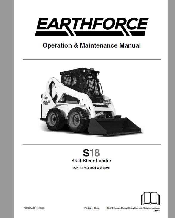 Bobcat Earthforce S16, S18 Skid-Steer Loader Service Repair Manual