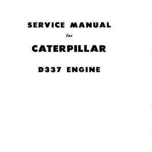 Caterpillar CAT D337F Marine Engine Service Repair Manual (38B00001 and up)