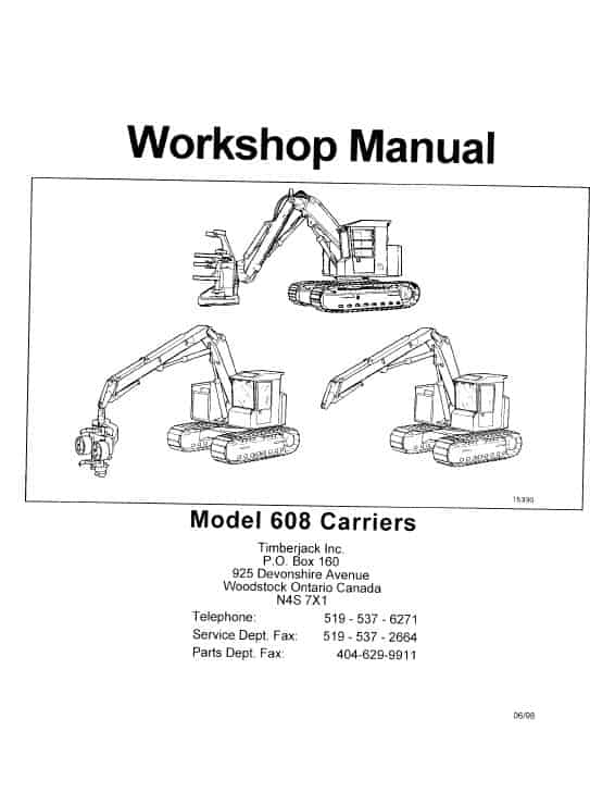 Timberjack 608 Carriers Service Repair Manual (977031 - 987326)