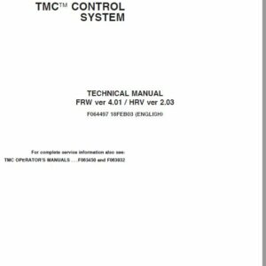 John Deere Timberjack TMC Control System Operators and Repair Manual