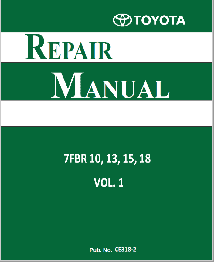 Toyota 7FBR10, 7FBR13, 7FBR15, 7FBR18 Forklift Service Repair Manual