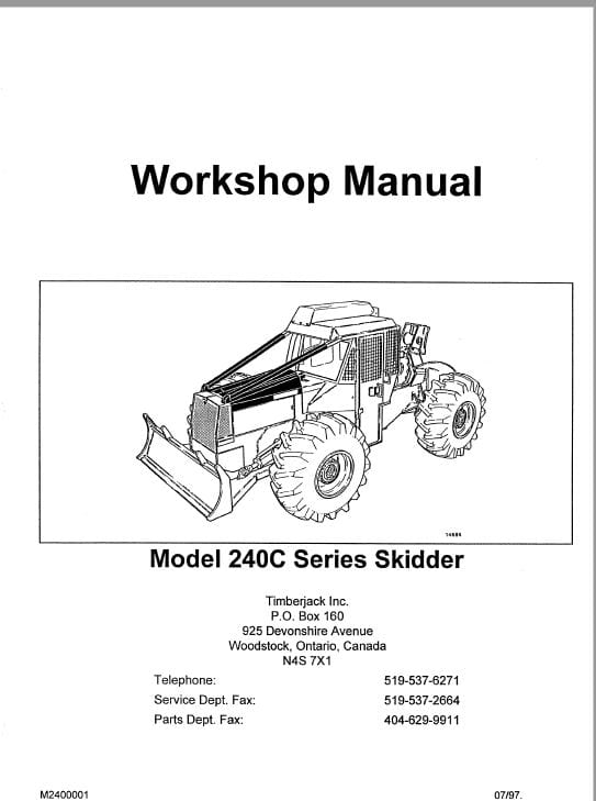 Timberjack 240C Skidder Service Repair Manual (973063 and Up)