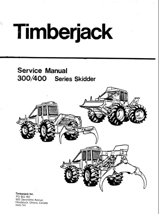 Timberjack 380, 450, 480 Skidder Service Repair Manual