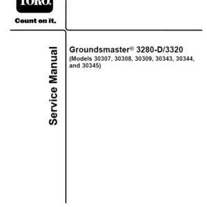 Toro Groundsmaster 3280-D, 3320 Service Repair Manual
