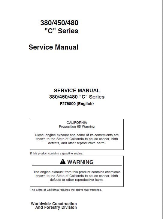 Timberjack 380C, 450C, 480C Skidder Service Repair Manual