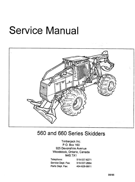 Timberjack 560, 660 Skidder Service Repair Manual