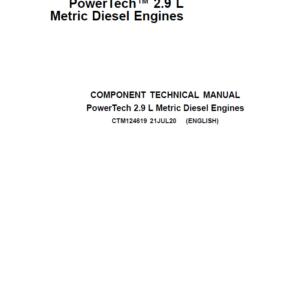 John Deere PowerTech 2.9L Metric Diesel Engines Repair Manual (CTM124619)