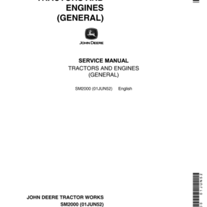 John Deere Tractors and Engines General Repair Manual (SM2000)
