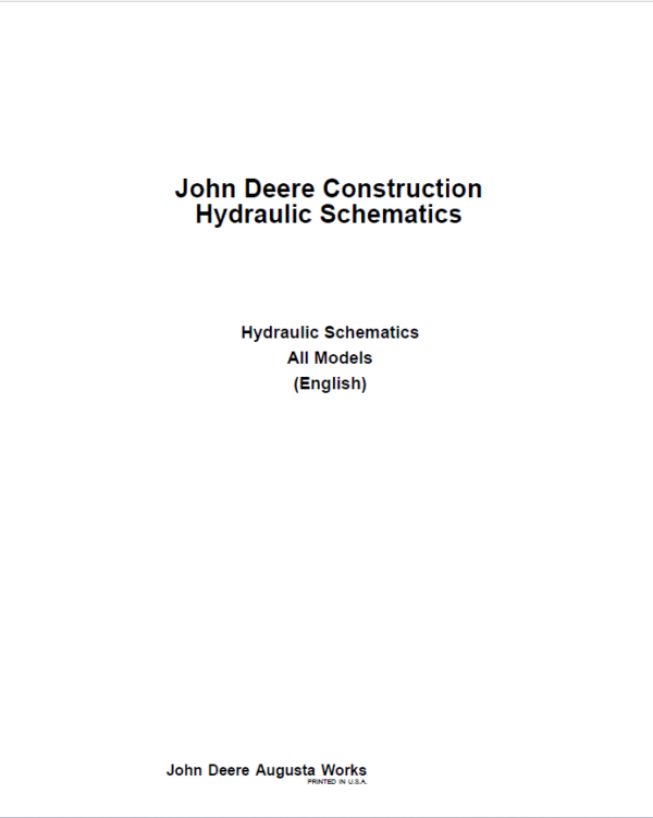 John Deere Construction Hydraulic Schematics Manual