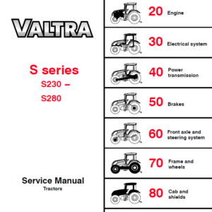 Valtra S230, S240, S260, S280 Tractors Workshop Repair Manual