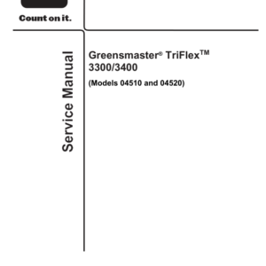 Toro Greensmaster Triflex 3300, 3400 (Models 04510, 04520) Service Repair Manual