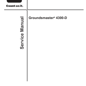 Toro Groundsmaster 4300-D Service Repair Manual