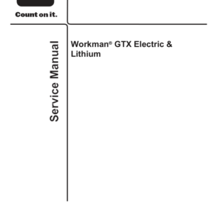 Toro Workman GTX Electric & Lithium Service Repair Manual