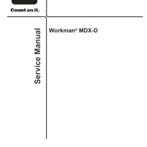 Toro Workman MDX-D Service Repair Manual