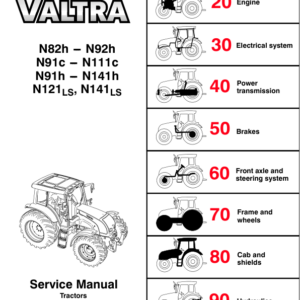 Valtra N82H, H91H, N92H, N101H, N111H, H121H, N141H Tractors Service Repair Manual