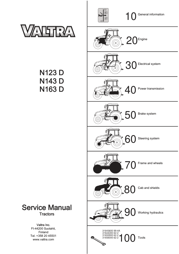 Valtra N123D, N143D, N163D Tractors Service Repair Manual