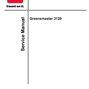 Toro Greensmaster 3120 (Model 04355) Service Repair Manual