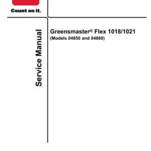 Toro Greensmaster Flex 1018, 1021 Service Repair Manual