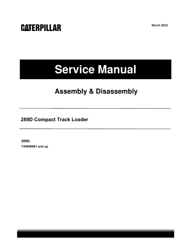 Caterpillar CAT 289D Compact Track Loader Service Repair Manual (TAW00001 and up)_1