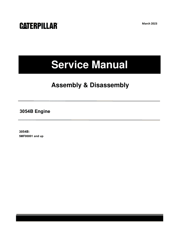 Caterpillar CAT 3054B Engine Service Repair Manual (5MF00001 and up)_1
