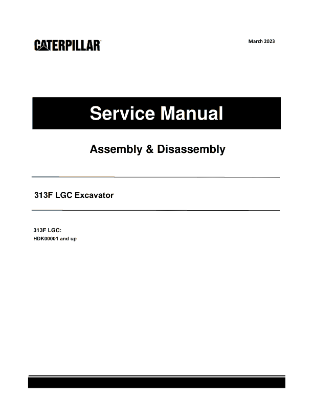 Caterpillar CAT 313F LGC Excavator Service Repair Manual (HDK00001 and up)_1